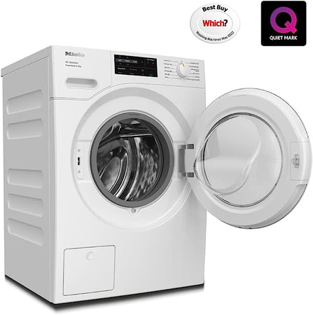 Miele WSG363 WCS 9 kg Washing Machine - Freestanding, Quiet Front-Loading Washer with 1400 rpm Spin, PowerWash and Pre-Ironing, A Rated Energy Efficiency, in Lotus White [Energy Class A]